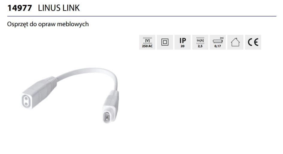 Cavo di collegamento Kanlux LINUS LED 14977 17 cm IP20