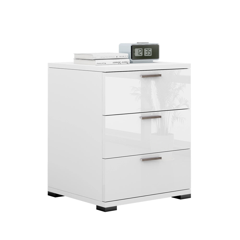 Comodino camera da letto Marseille Bianco lucido 46.2 x 60 cm Vicco