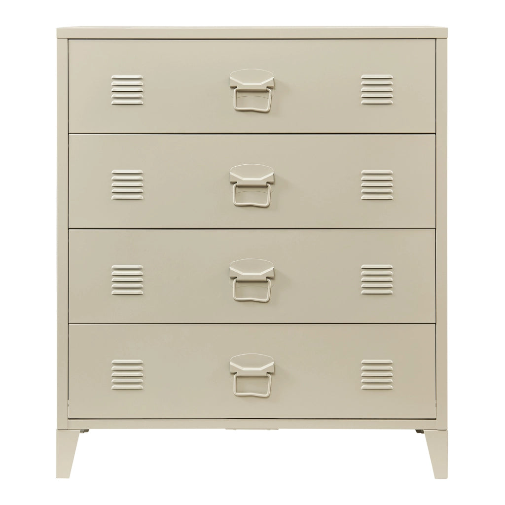 Cassettiera Hämeenlinna Comò in Acciaio con 4 Cassetti 92 x 80 x 40 cm color Cammello [en.casa]