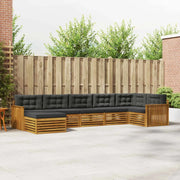 Set divani 7 pcs Naturale e Antracite Legno di Acacia Massello 3373817