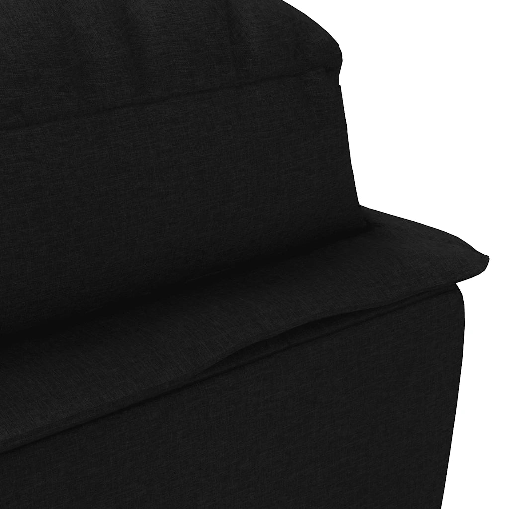 vidaXL Chaise Longue Massaggi con Cuscini Nero in Tessuto