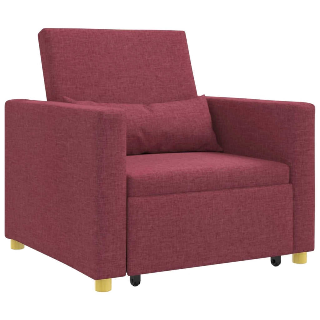 Divano letto estraibile singolo Rosso vino 90 x 165 x 87 cm 42002687
