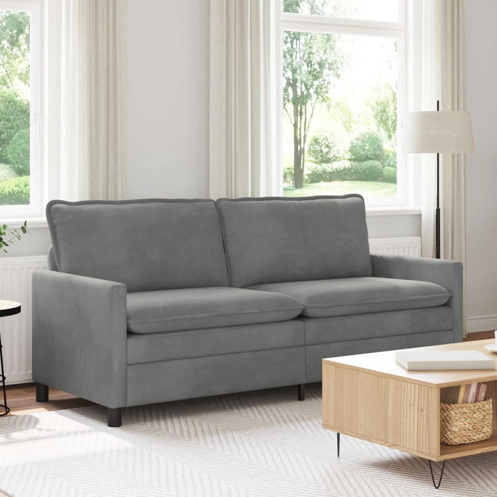 Divano Grigio Scuro 196 x 81 x 87,5 cm Velluto
