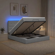 Letto Ottomano con Materasso e LED Grigio Chiaro 180 x 200 cm 3458090
