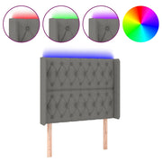 Testiera | Testata a LED Grigio Scuro 93x16x118/128 cm in Tessuto