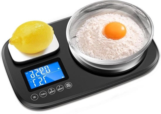 Ponderoso elettronico per cucina - Grande doppio piatto 10 kg & 1 kg - Cottura e cucina - Precisione 1 g & 0,1 g - Uso domestico