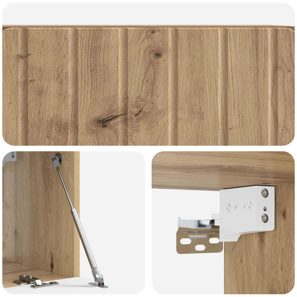 Mobile Porta TV da Muro Rovere Artigianale 78,5 x 31 x 30 cm 898384