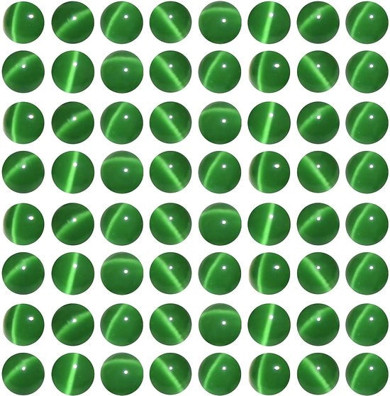 45 pezzi di perle kattenoce in vetro verde scuro, 8 mm, cristalli rotondi liberi per la creazione di gioielli, bracciali, collane, orecchini e accessori
