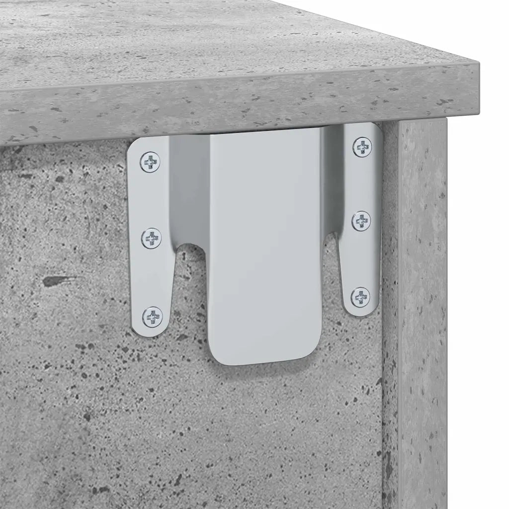Comodino 2 pcs Grigio cemento 40 x 31 x 15 cm Legno multistrato 891111