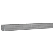 Fioriera rettangolare moderna 480 x 80 x 45 cm adatta per uso interno ed esterno stile industriale acciaio grigio chiaro 02_0059194