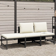 Set Divani da Giardino 3 pz con Cuscini in Polyrattan Nero 313514