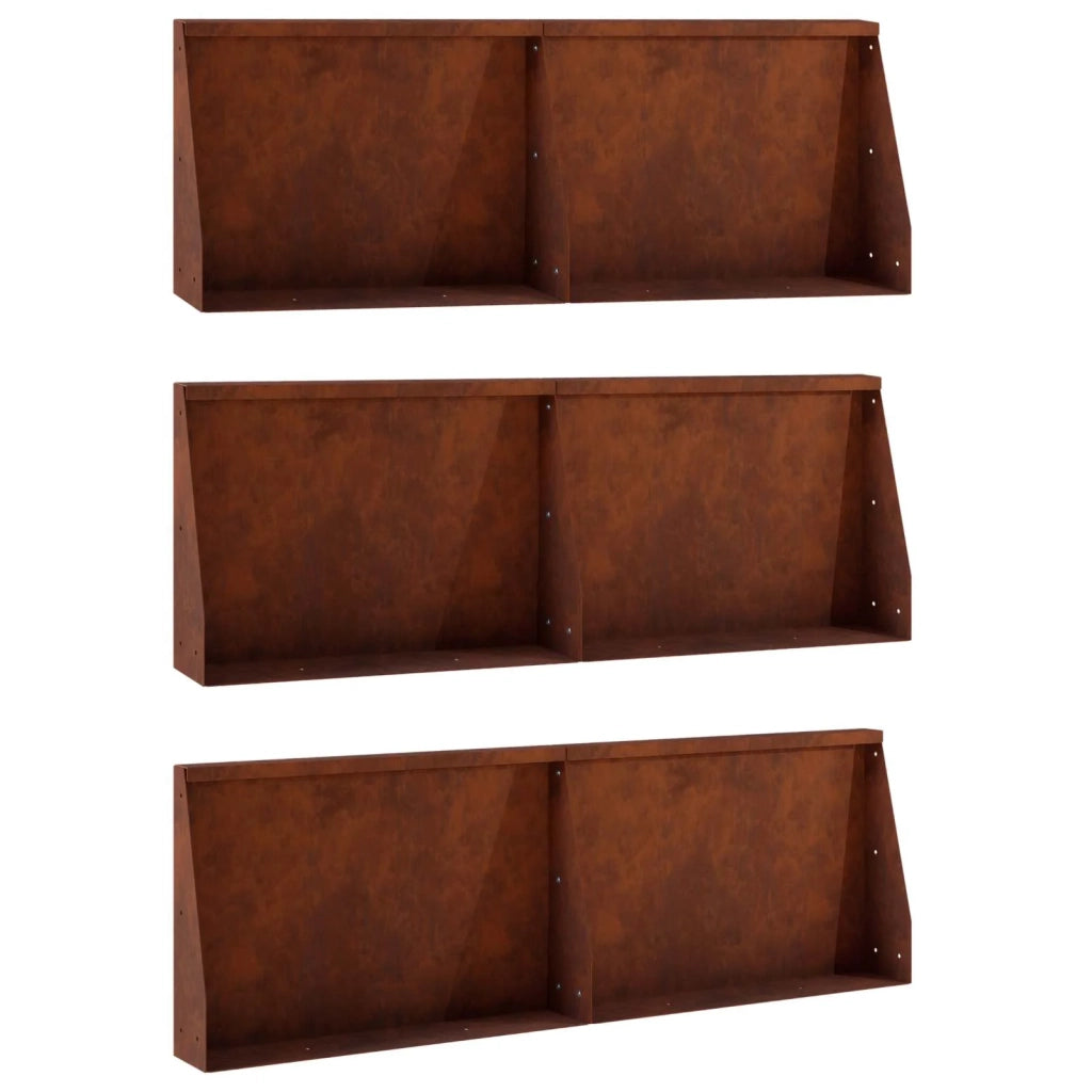 Muro di contenimento 6 pz 60 x 12 x 50 cm Acciaio Corten 3449176