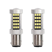 2 Pezzi Lampada LED BAZ15D S25 P21/5W 66 SMD 2835 12V 24V 300lm 4W/1.5W Doppio Filamento Bianco Piedi Sfalsati 55mm 360°