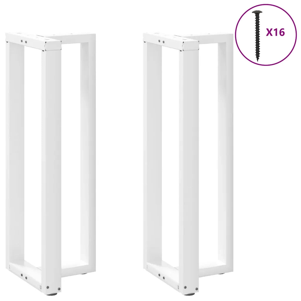 vidaXL Gambe per tavolo da bar a forma di T 2 pz bianche 50x35x(110-111) cm in acciaio