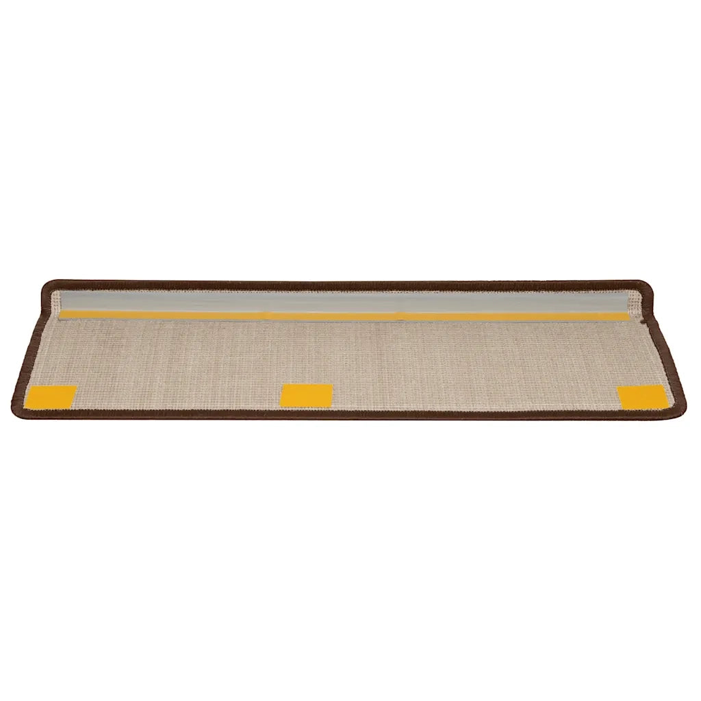 Tappetini per scale 20 pz 65x21x4 cm Marrone Bordo rettangolare 3365854