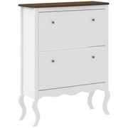 Mobiletto per Scarpe con 2 Ante e Ripiani Aggiustabili ¨C zephmum ¨C 84x29x109 cm Bianco