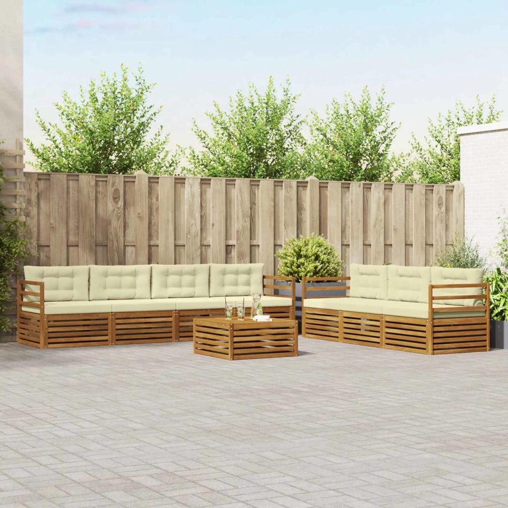 Set di divani da esterno con cuscino 8 pcs Naturale e Crema 3373120
