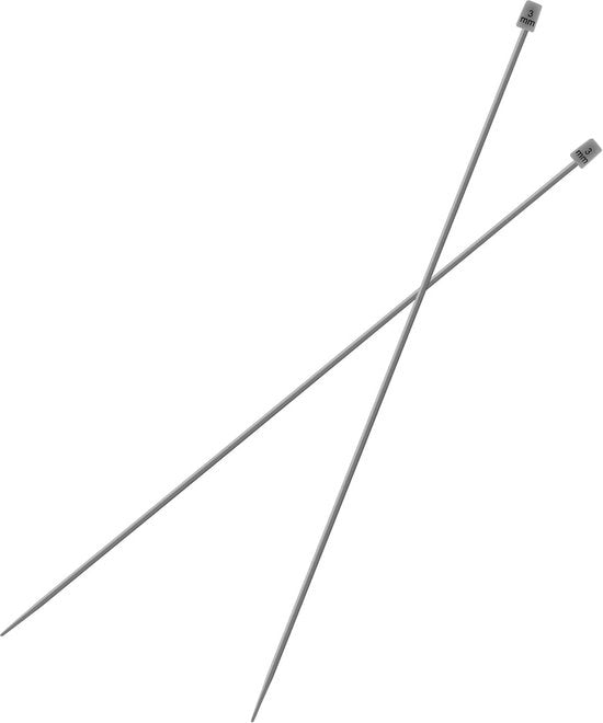 Set di Aghi per Maglia a Mano da 2 Pezzi - Materiale in Alluminio - Leggero e Resistente - Punte Singole - Lunghezza 35 cm - Ideale per la Maglia Artigianale - Attrezzo per Maglia a Mano