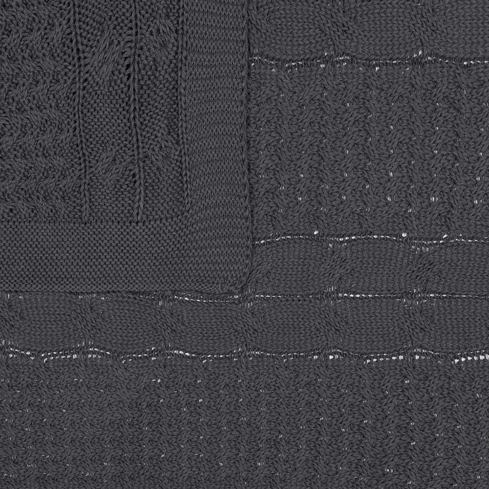 Coperta Copriletto plaid in cotone grigio 140 x 170 cm moderno