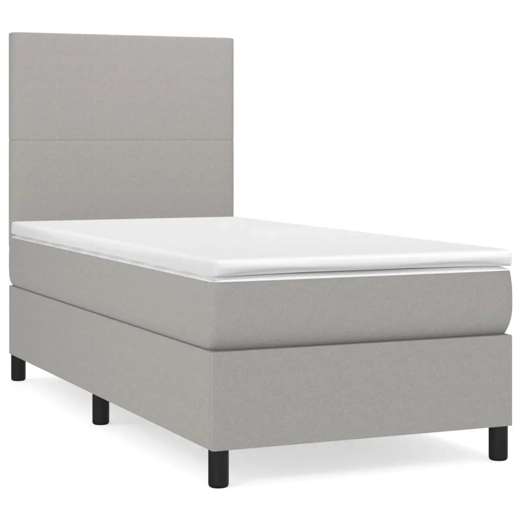Giroletto a Molle con Materasso-Struttura Letto Grigio Chiaro 80x200 cm Tessuto 326391