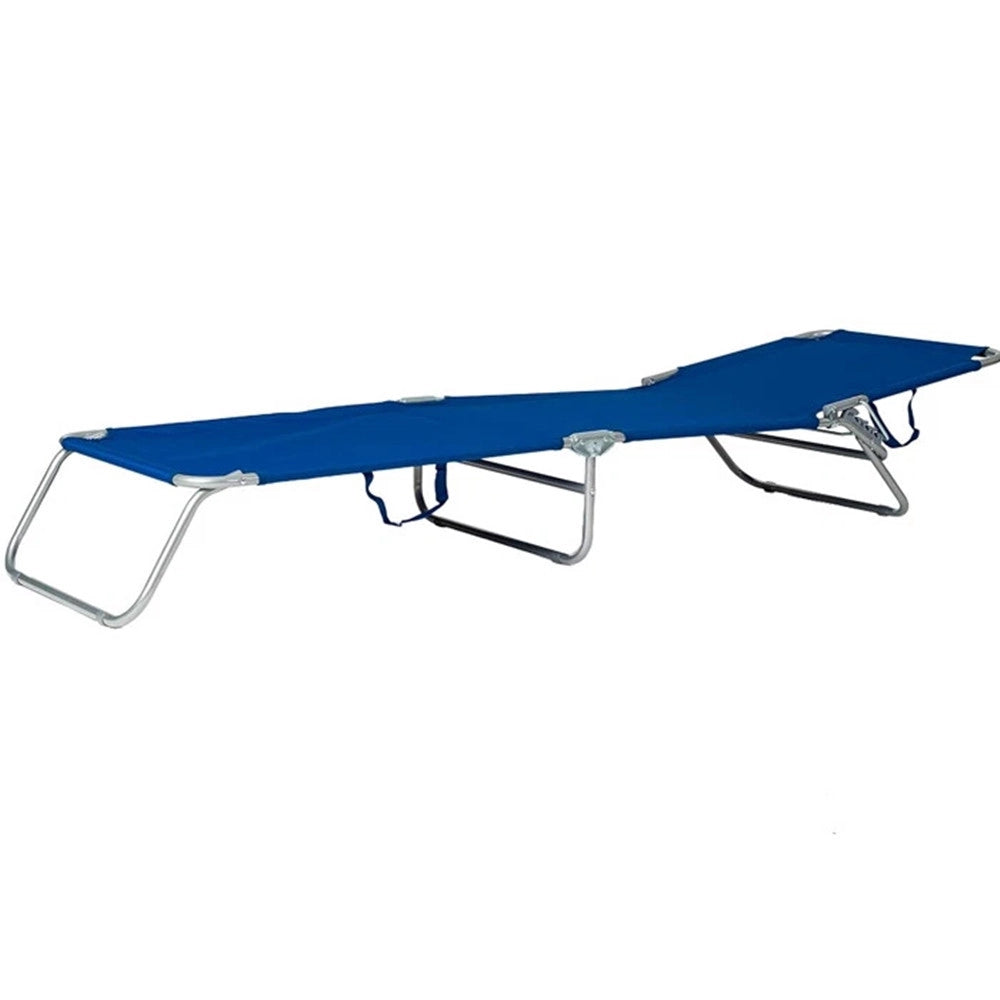 Trade Shop - Lettino In Textilene Blu Per Mare Giardino Schienale Regolabile In 3 Posizioni 281045 -