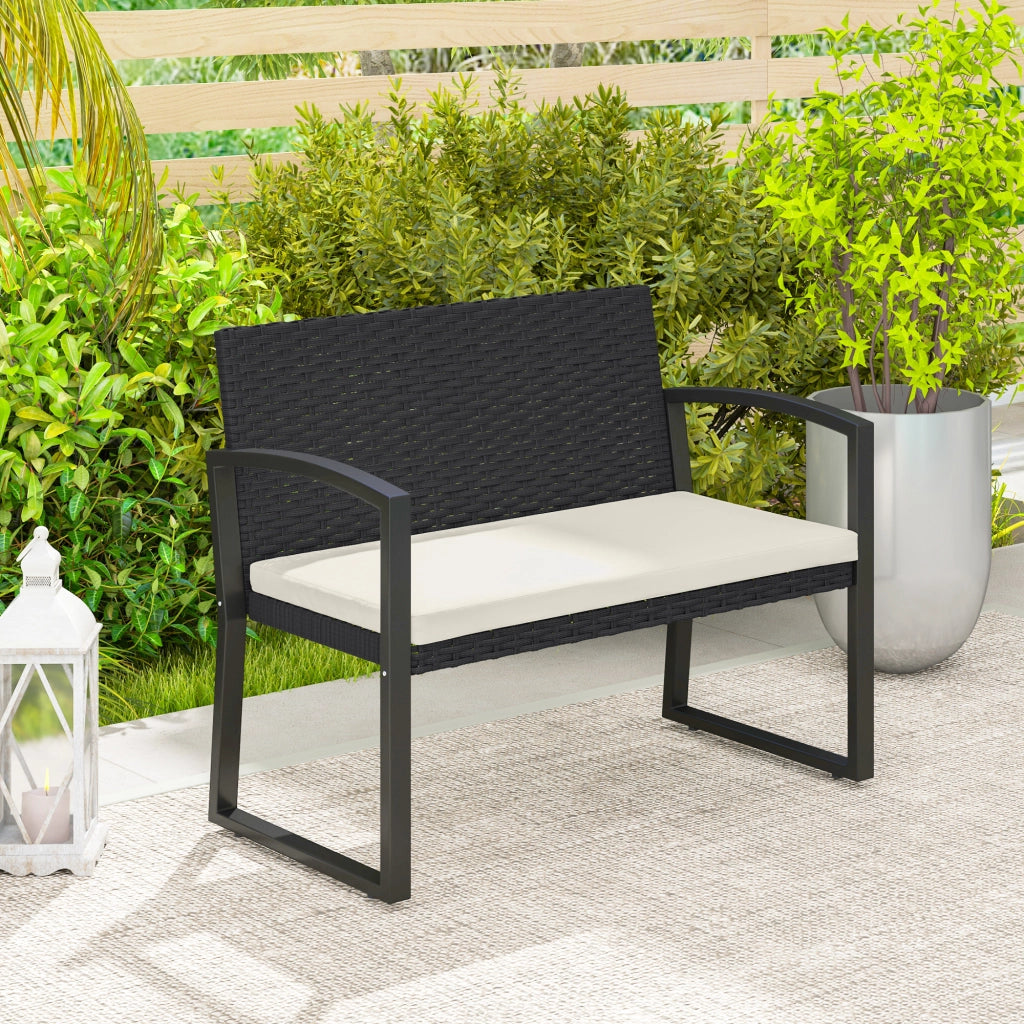 Sedia da pranzo con schienale in rattan sintetico ¨C zephmum ¨C grigio 103x58x78 cm