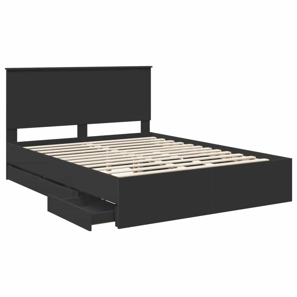 Struttura del letto Nero 150 x 200 cm Legno Ingegnerizzato