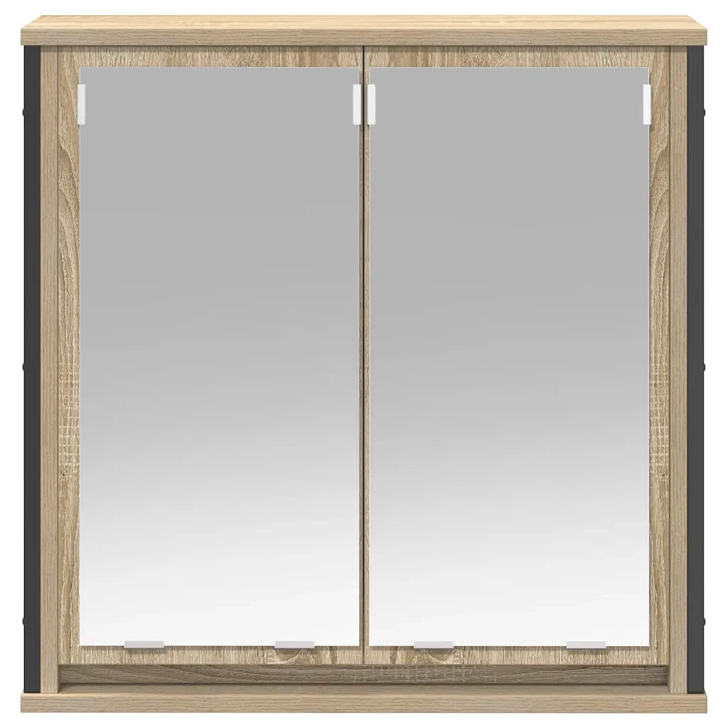 Pensile da Bagno con Specchio-Mobile bagno con specchio Rovere Sonoma 60x21x60 cm