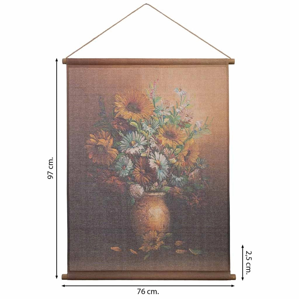 Tela pergamena in tessuto stampato 76x97x2,5h cm