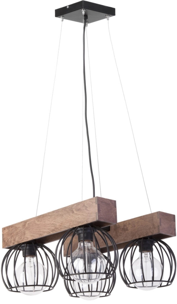 Lampada a sospensione loft Milan 4 luci E27 nera Sigma