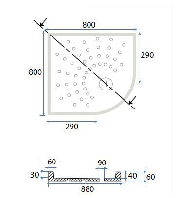 Piatto Doccia 80x80xh.6 cm Angolare Bianco Ceramica Dianhydro