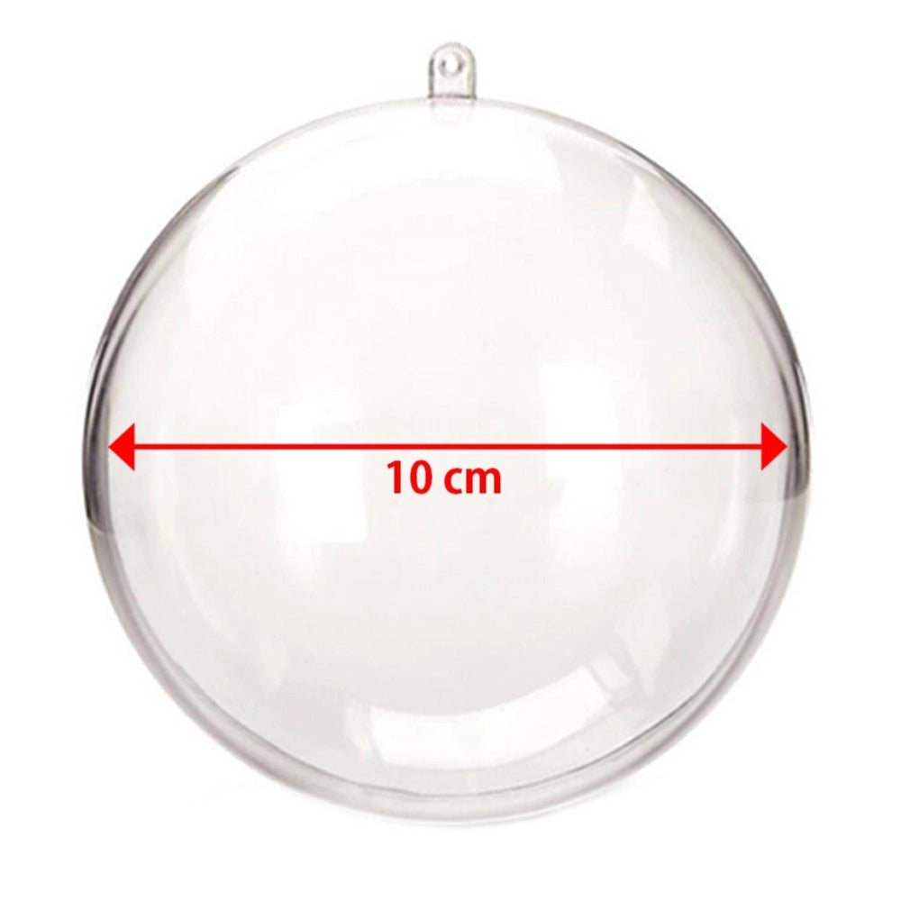 Trade Shop - Kit 6 Palline Trasparenti Da 10cm Con Tempere E Pennelli Decorazioni Natalizie -