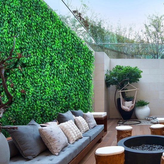 Pannello di Buxus Artificiale - Schermo di Privacy - Resistente - Senza Manutenzione - Decorazione Giardino - 50,8 x 50,8 cm - 12 pezzi