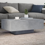 vidaXL Tavolino da Soggiorno con Luci LED Grigio Cemento 85x55x31 cm