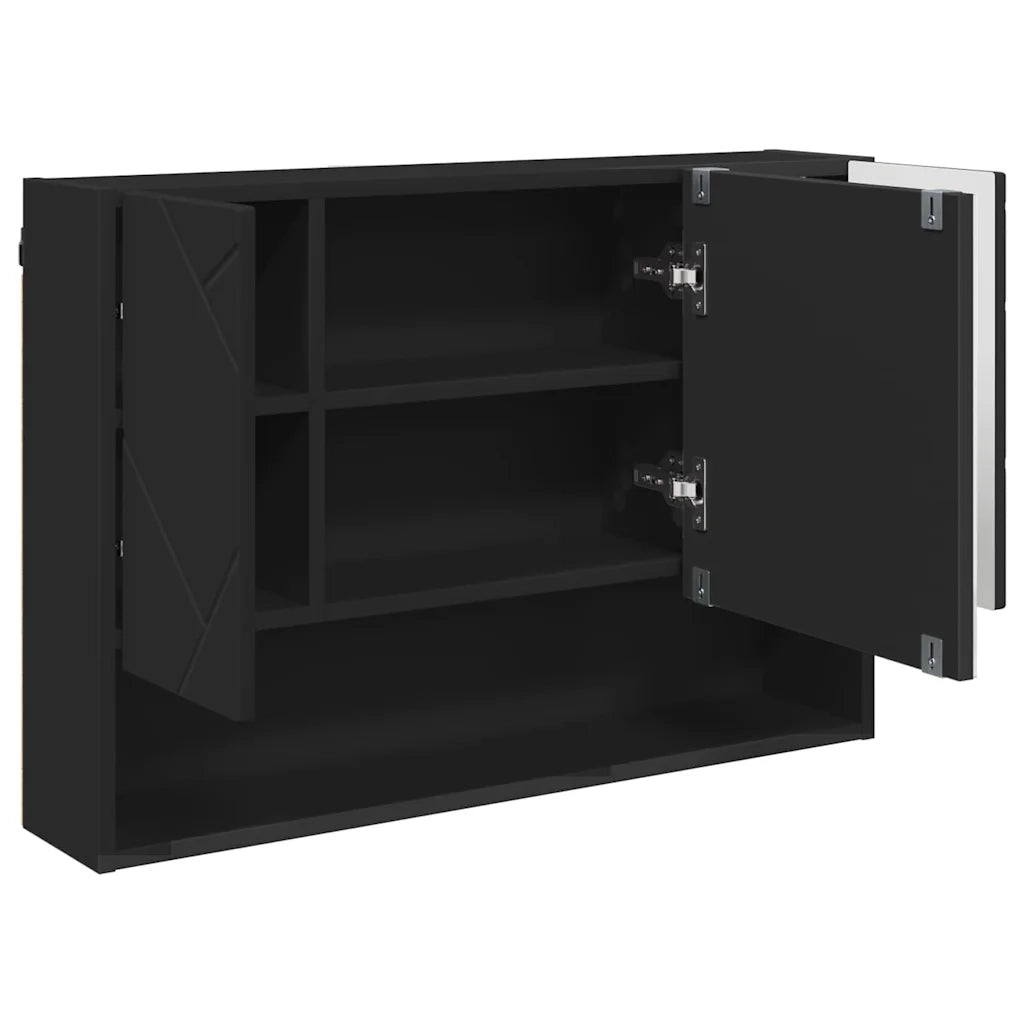 Set di mobili per il bagno con cassetto con porta 3 pcs Nero 3393024