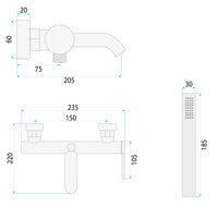 Rubinetto Da Vasca Rea Spot Nickel Brush