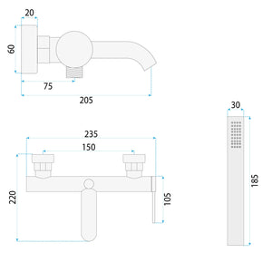 Rubinetto Da Vasca Rea Spot Nickel Brush