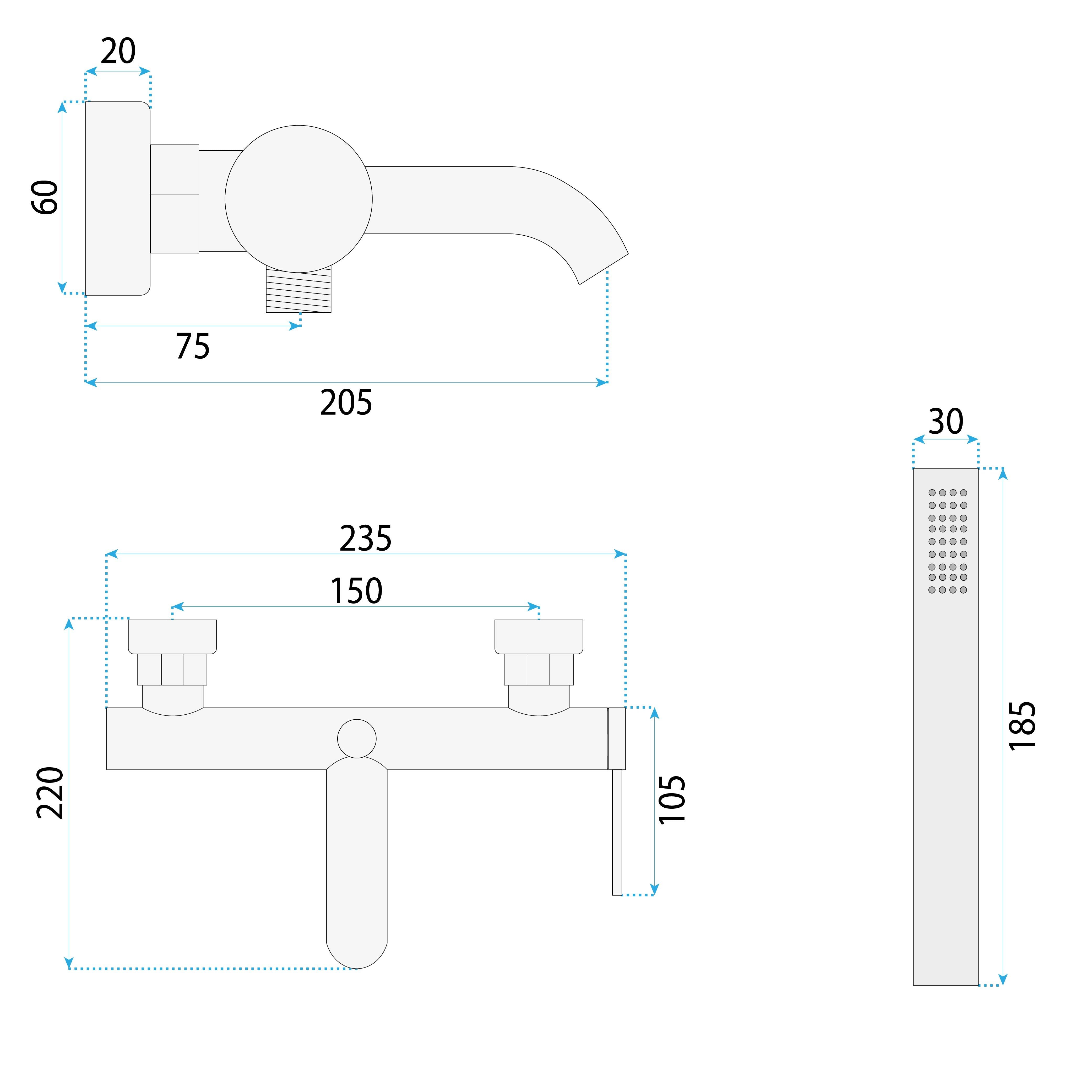 Rubinetto Da Vasca Rea Spot Nickel Brush