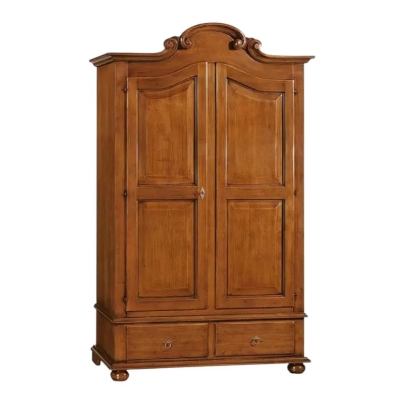 Armadio arte povera 2 porte in legno tinta noce 122x60x204 (1204) - Mobili 2G