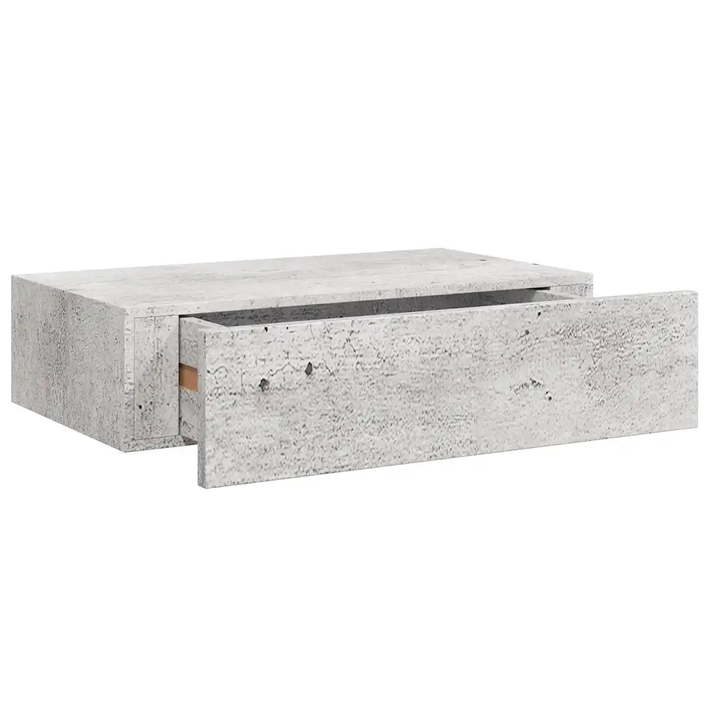Scaffale con Cassetti da Parete Grigio Cemento 40x23,5x10cm MDF cod mxl 33742