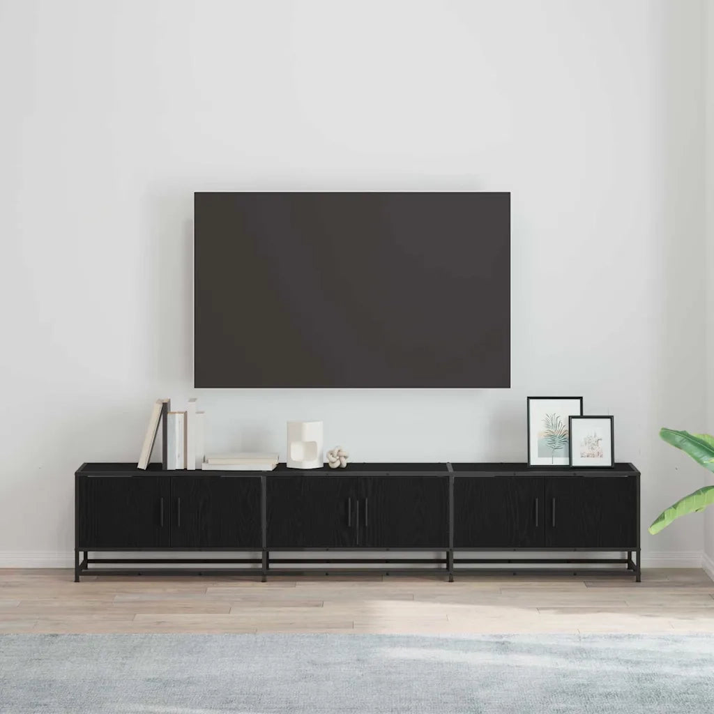 vidaXL Mobile TV Rovere nero 210 x 35 x 41 cm Legno multistrato