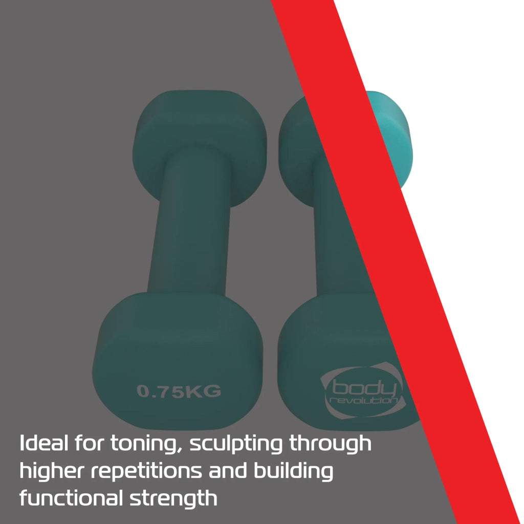 Manubri neoprene 2 × 0,75 kg antiscivolo per allenamento