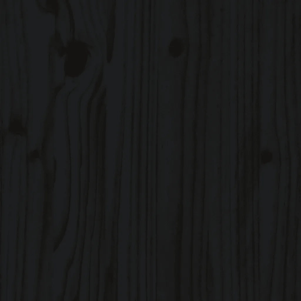 Giroletto per Bambini Nero 80x200 cm in Legno Massello di Pino 835702