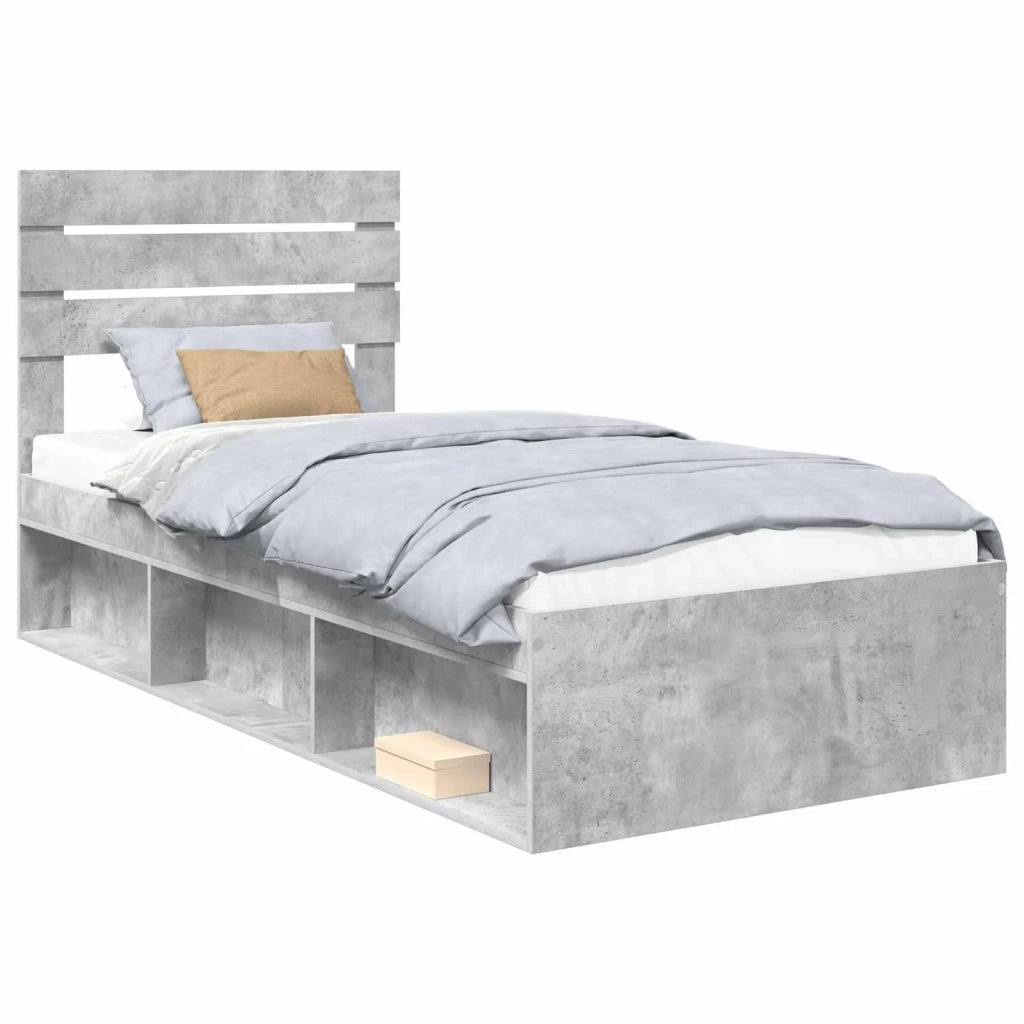Struttura del letto Grigio Concretè 75 x 190 cm Pino massello 3411474
