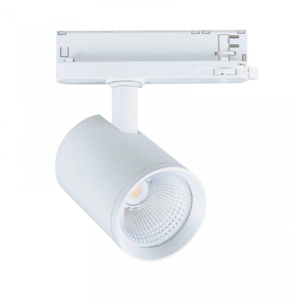 Trade Shop - Faretto Led Per Binario Trifase 30w Lampada Orientabile Luce Naturale Calda Ip20 Gd19c20 - Bianco-bianco Naturale      -