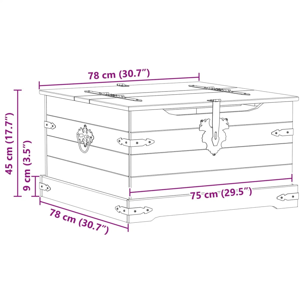 storage box Bianco 78 x 78 x 45 cm Pino massello