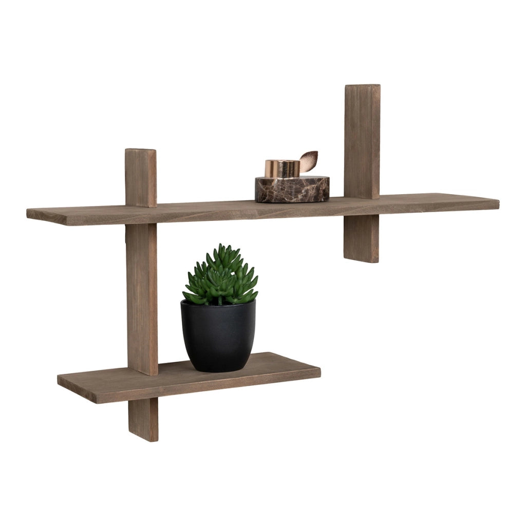 Mensola Ovada, Marrone, Legno, 15x60x44 cm