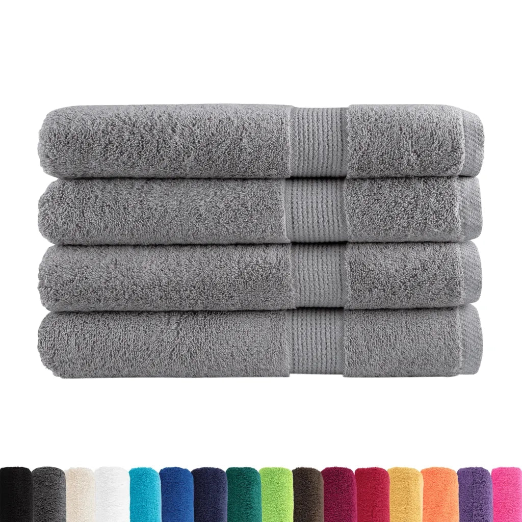 Asciugamani Premium SOLUND 4 pz Grigio 100x200 cm 600 g/m² 137318