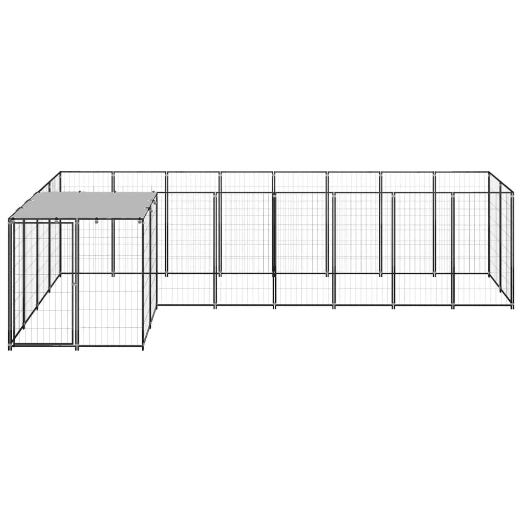 Recinto per animali da esterno per cani 6,05 m² 110 cm acciaio nero 02_0000548
