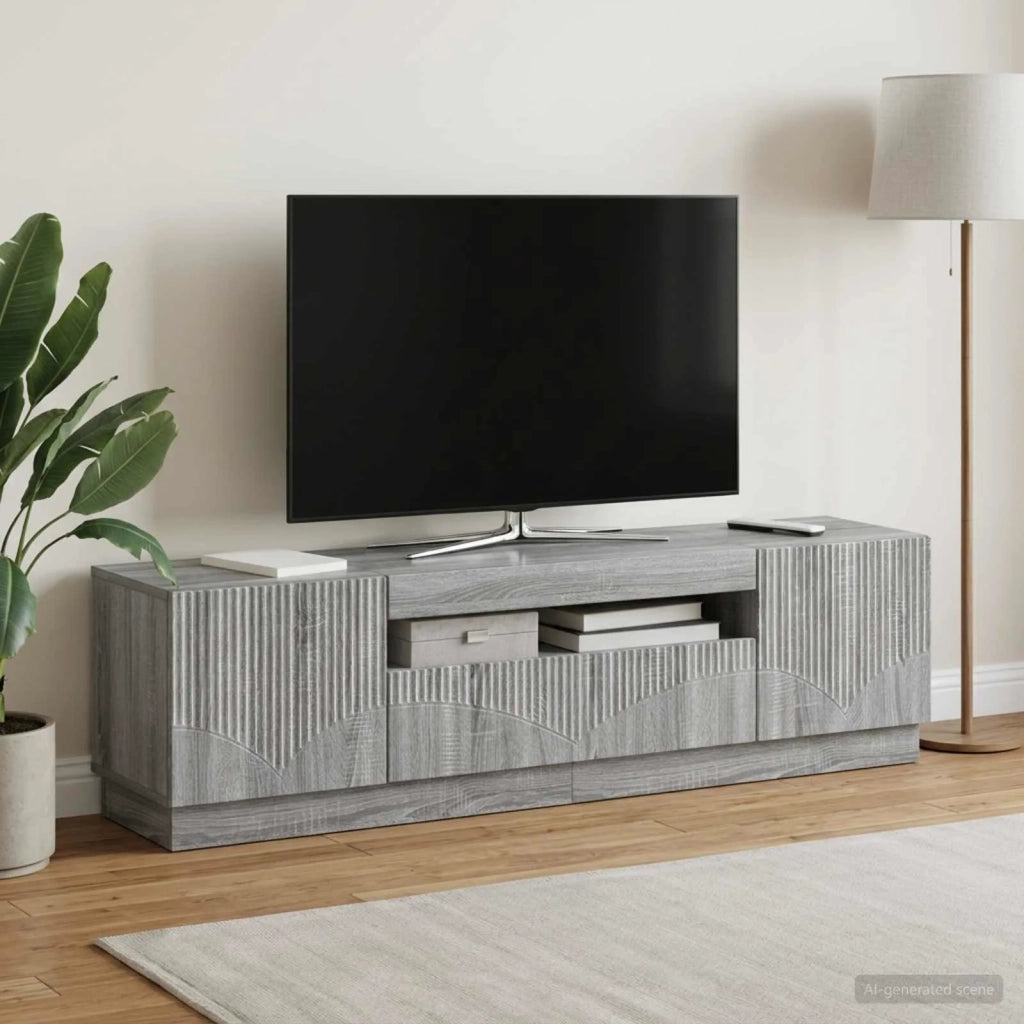 Mobile TV LED Sonoma grigio Legno ingegnerizzato 897351